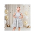 thumbnail image 2 of Sunny Fashion Girls Dress Gray Bow Jacquard Flared Sleeveless Princess Wedding Formal Special 6 Years, 2 of 7