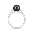 thumbnail image 2 of ANGARA Tahitian Cultured Pearl Three Stone Ring with Diamonds in 14K White Gold for Women | June Birthstone, Birthday, Anniversary, Jewelry Gift for Women | Pearl Ring, 2 of 9