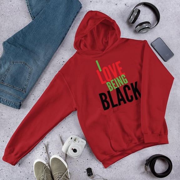 I love Being Black (Bold) Unisex Hooded Sweatshirt