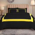thumbnail image 2 of DNG Creations 1 Piece Full Black And Yellow Border Line Pattern Duvet Cover - 100% Egyptian Cotton, 800 Thread Count ( California King ), 2 of 5