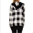 thumbnail image 4 of DailyTrove Women's Open-Front Black & White Plaid Cardigan, Cozy Outerwear for Year-Round Layering & Lounge Wear for women, 4 of 4