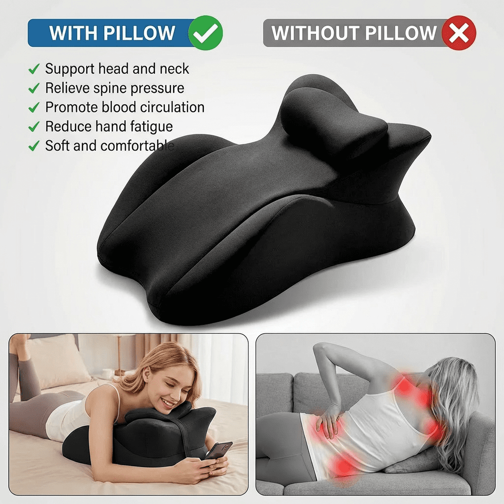 Memory Foam Wedge Pillow for Prone Reading & Bed Sitting – Ergonomic Multi-Position Support Cushion for Back Pain Relief, Leg Elevation, and Acid Reflux – Removable Cover, Pink/Gray