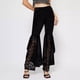 thumbnail image 2 of Pantalones casuales para mujer con diseño acampanado y corte de encaje: ropa cómoda para el día a día, material de encaje, todas las tallas., 2 of 7