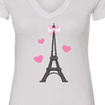thumbnail image 4 of Inktastic Paris Lover Eiffel Tower Women's V-Neck T-Shirt, 4 of 5