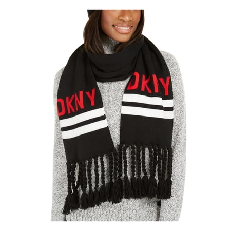 DKNY Womens Winter Fringe Winter Scarf