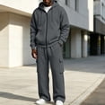 thumbnail image 6 of Ceisia Men's 2 Piece Tracksuit Full Zip Hooded Jacket And Elastic Waist Cargo Pocket Jogger Pants Casual Sweatsuit Set Gift, 6 of 9
