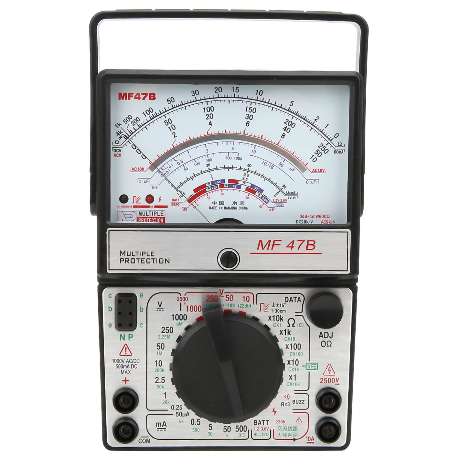 Multimeter, Selffusing Protection Rx1Rx10K Resistance Battery