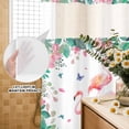 thumbnail image 3 of No Hook Shower Curtain, Pink Flamingo Shower Curtains for Bathroom with See Through Top Window, Tropical Botanical Summer Butterfly Flower Waterproof & Washable Bath Curtain Stand Up Stall 36"x72", 3 of 9