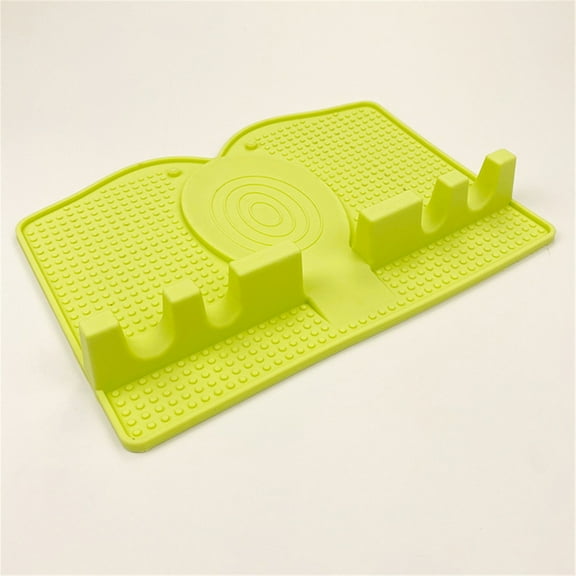 100Fens Kitchen Silicone Utensil Rest with Drip Pad for Multiple Utensils Heat-Resistant Spoon Rest & Spoon Holder for Stove Top - Kitchen Utensil Holder for Ladles & Tongs