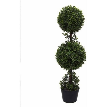Vickerman 3 Artificial Double Ball Green Boxwood Topiary Potted