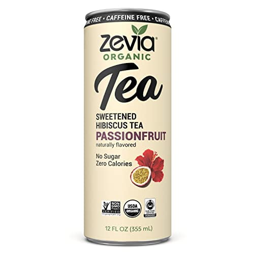 ZEVIA Organic Caffeine Free Sweetened Hibiscus Passionfruit Tea, 12 FZ