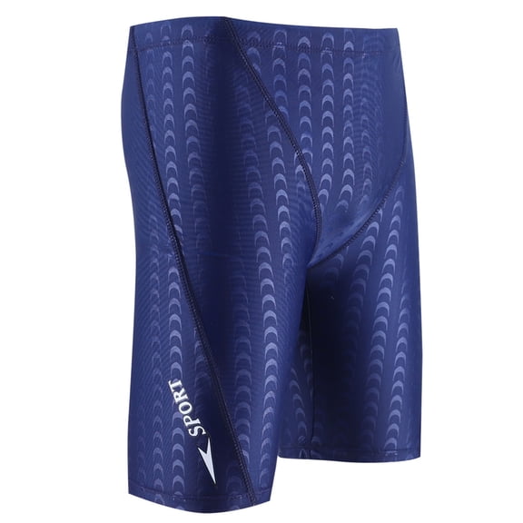 Umfun Men's Athletic Knee Length Swim Jammers Quick Dry Sun Protection Compression Elastic Tight Fit Swim Shorts for Professional Training Beach Sports Wear