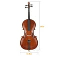thumbnail image 3 of Acoustic Cello in Natural Color w/Case, Bow, Bridge and Rosin (4/4 - Full Size), 3 of 10