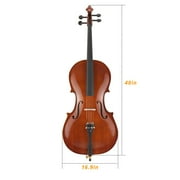 Acoustic Cello in Natural Color w/Case, Bow, Bridge and Rosin (4/4 - Full Size)