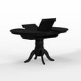 thumbnail image 5 of 7-PC - Oval Butterfly Leaf Dining Table + Slat Back Dining Chairs Dining Set in Black, 5 of 10