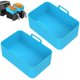 thumbnail image 1 of 2 piezas de olla de silicona para freidora de aire, revestimiento para freidora de aire, cesta de silicona resistente al calor, bandeja rectangular para hornear para horno, microondas, azul, 2 piezas, 1 of 6