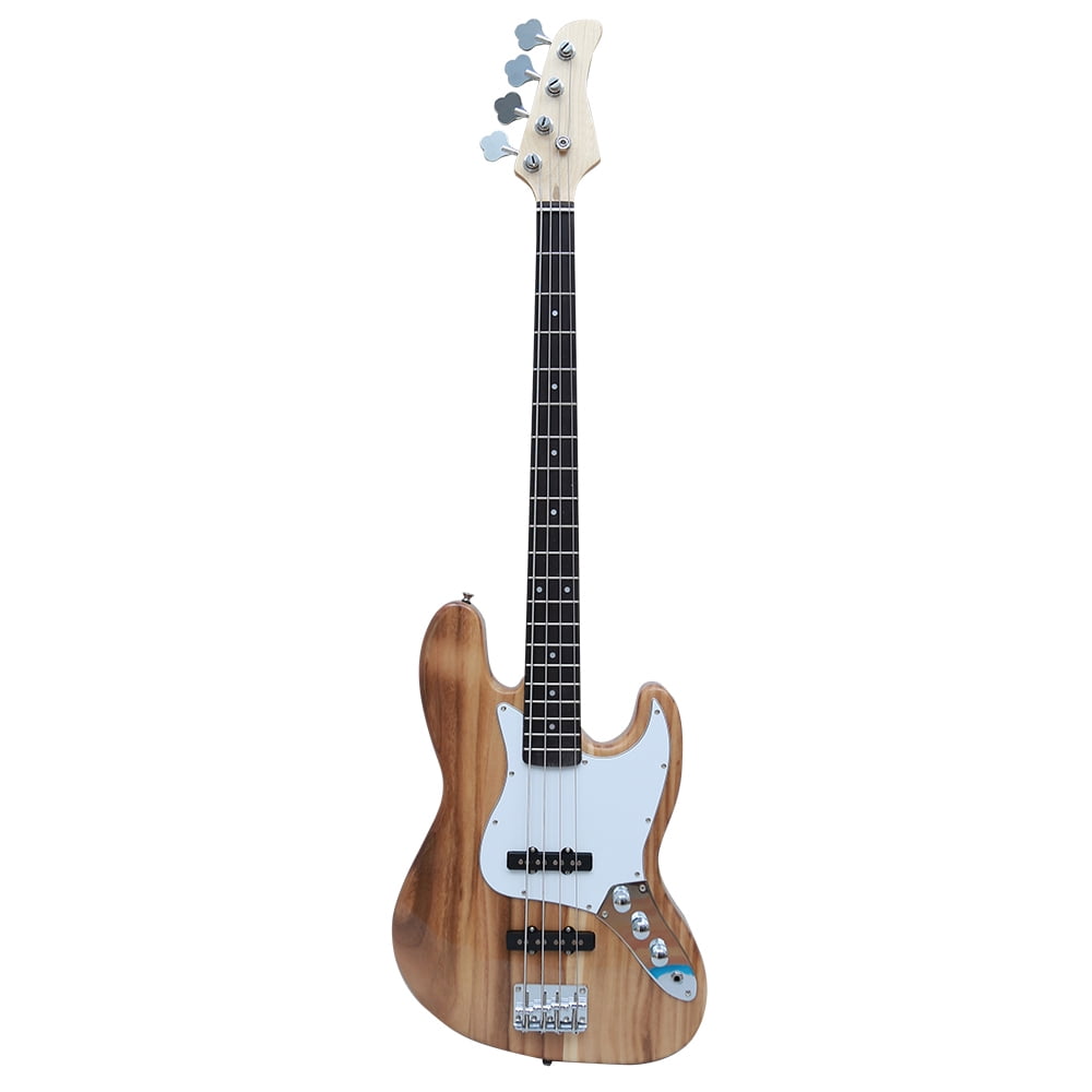 Kepooman Electric Bass Guitar 4 Strings Full Size Bass Beginner Kit for Starter With Pickup Bags Straps Picks Cables Wrench Tools, Burlywood