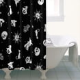 thumbnail image 4 of Black Halloween Cat Skull Pattern Shower Curtain 36"x72" ,Bathroom Decorative Shower Curtains Set with 12 Hooks,Modern Waterproof Washable Shower Curtain, 4 of 6