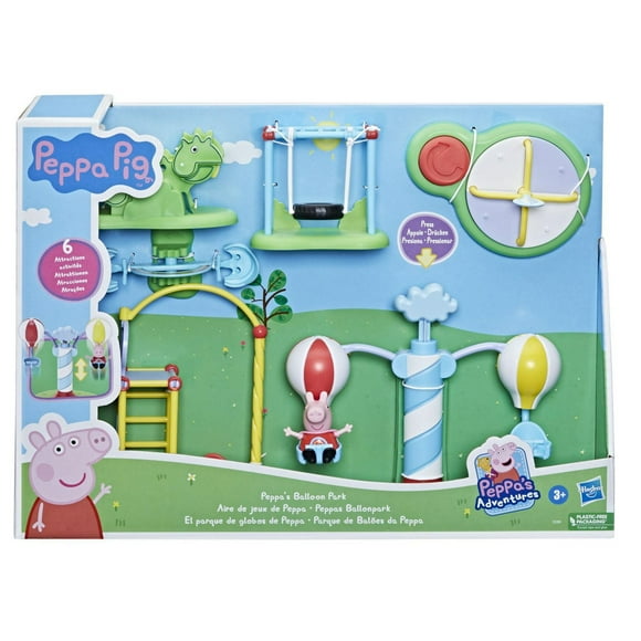 Peppa Pig Peppa’s Adventures Peppa’s Balloon Park Preschool Toy, with 6 Accessories and Peppa Pig Figure, Ages 3 and Up