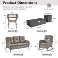 thumbnail image 4 of Opohoro 6-Piece Outdoor Patio Fire Pit Set with Sofa and Flat Arm, 43" Fire Pit Table, Propane Tank Cover for Deck Backyard, 4 of 17