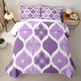 thumbnail image 2 of Homewish Minimalist Spiral Stripes Twin Quilt Set,Purple Bohemian Twin Coverlet Set,2-Piece, 2 of 7