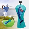 thumbnail image 1 of Funda para palos de golf Macarena de PU con patrón de tiburón para Fairway Woods Driver color azul marino, 1 of 8