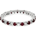 thumbnail image 4 of 14K White Gold Lab Grown Diamond Si1/Si2 G H I & Cr Ruby Eternity Band (2 X 2.23) (Size 4.5) Made In India et0049-cru-050-45wlg, 4 of 5