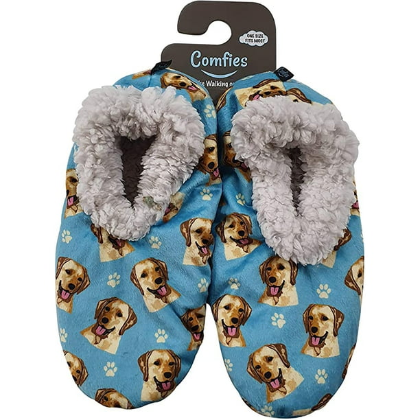 Comfies Comfies Womens Yellow Labrador Dog Slippers Sherpa Lined
