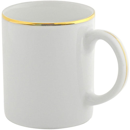 10 Strawberry Street Gold Line 10 Oz C Handle Mugs Set Of 4 White With Gold Border Walmart Com Walmart Com