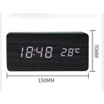 thumbnail image 1 of Reloj Despertador De Madera Retro Creativo Silencio Estudiante Led Reloj Electrónico Luminoso Reloj De Madera De Moda Sala De Estar Mesita De Noche Reloj Luz Roja De Madera Marrón, 1 of 4