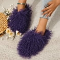 thumbnail image 2 of Women's Curly Furry Slippers, Indoor Thermal Cozy Fuzzy Shoes, Warm Bedroom Floor Plush Slippers With Non-slip Sole, 2 of 8