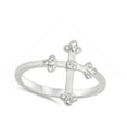 thumbnail image 4 of Clear CZ Christian Cross Victorian Style Ring Sterling Silver Band White 925 Female Size 9, 4 of 4