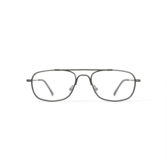 TiFlex Men's T1039 Aviator Aviator Prescription Eyeglasses with Case, Dark Pewter