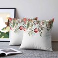 thumbnail image 2 of Pillow Covers 16x16 Set of 2, Christmas Snowflakes Throw Pillow Covers Decorative Couch Cushion Cover, Winter Poinsettia Xmas Balls Floral Leaf Microfiber Soft Pillowcases for Bedroom Living Room, 2 of 9