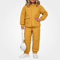 thumbnail image 2 of Afuyipoi Toddler Girls Fall Winter Fleece Lined Quilted Jacket Set Warm Top for Outdoor Play Yellow Size 3T, 2 of 5