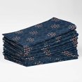 thumbnail image 2 of Vargottam Designer Cotton Canvas Napkins - Set of 12, 20-Inch, Blue Geometric Print, Durable & Absorbent Cloth Napkins for Dining, Parties, and Home Decor - Machine Washable, 2 of 7