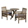 thumbnail image 6 of Noble House Casa 3 Piece Outdoor Acacia Wood Bistro Set in Gray and Dark Gray, 6 of 6