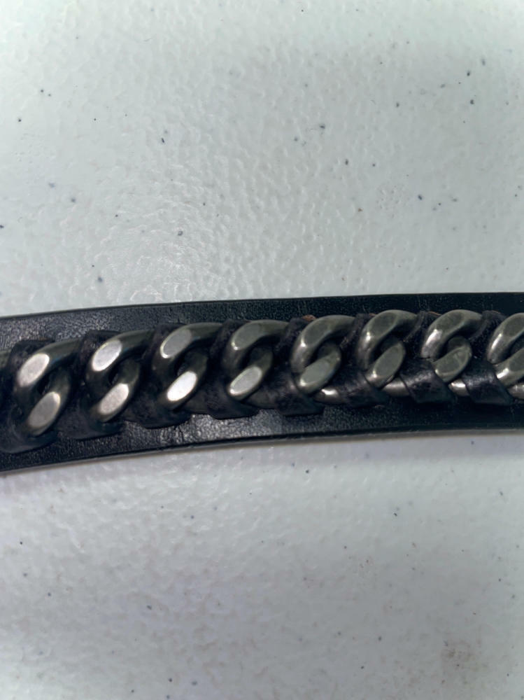 MSRP $78 Rebecca Minkoff Chain Trim Leather Belt in Black  display picture 1