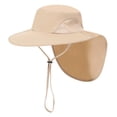 thumbnail image 3 of Sombrero de tapa ancha de ancha adultos portátiles portátiles hombres mujeres sombrero Caqui, 3 of 8