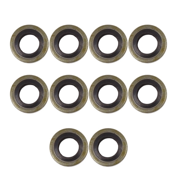 10pcs M6 Bronze Tone Auto Car Engine Oil Drain Crush Flat Bonded Washer Gaskets