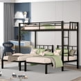 Triple Bunk Bed, BTMWAY Modern Twin Over Twin Over Twin Bunk Bed, Metal Twin Bunk Bed with