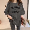 thumbnail image 2 of Women T-Shirt Short Sleeve Loose Solid Color Top for Women Casual Daily, 2 of 4