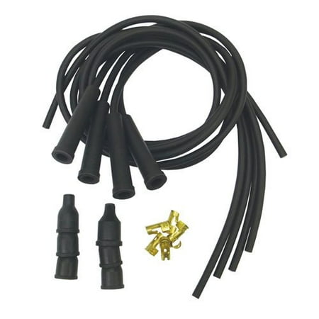 Plug Wire Set Straight Boots - Spark Plug Wire Set - 4 Cylinder - Carbon Core - Straight Boots, New, Ford, Massey Ferguson