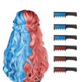 thumbnail image 1 of New Hair Chalk Comb Temporary Bright Hair Color Dye for Girls Kids Age 4-10 (Red Blue), 1 of 5