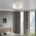 thumbnail image 6 of Livex Lighting Meridian 9.5" 5-Light Metal & Fabric Semi Flush in Satin Brass, 6 of 17