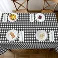 thumbnail image 3 of 3 Pack Black and White Checkered Tablecloths 54"x108" Disposable Plastic Table Cloths Buffalo Plaid Tablecloths for Home,Halloween,Picnic Table Covers for Pizza Party,Race Car Birthday Decors, 3 of 14