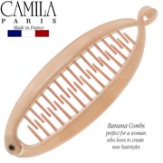 Camila Paris CP3133 4.5 inch French Banana Clip Hair Comb Classic Girls Updo Flexible Ponytail Holder Interlocking Banana Combs, Fashion Durable and Styling Hair Accessories for Women, Made in France