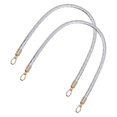 thumbnail image 1 of 2Pcs Correa de Cuero para Bolso, 55cm 21.7" Correas Trenzadas para Bolso de Mano Reemplazo con Hebillas Doradas para Bolsa de Tote de Hombro DIY, Plata, 1 of 7