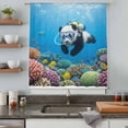thumbnail image 4 of Funny Diving Panda Sheer Curtains 45 Inches Long, Ocean Sea Coastal Coral Fish Marine Life Light Filering Curtains, Breathable Simi Curtain Privacy Drapes for Kitchen Bathroom Small Window Treatment, 4 of 9