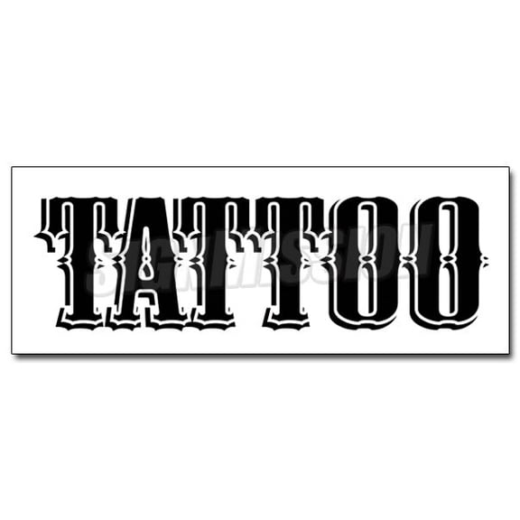 12" TATTOO 2 DECAL sticker shop artist  gun neon